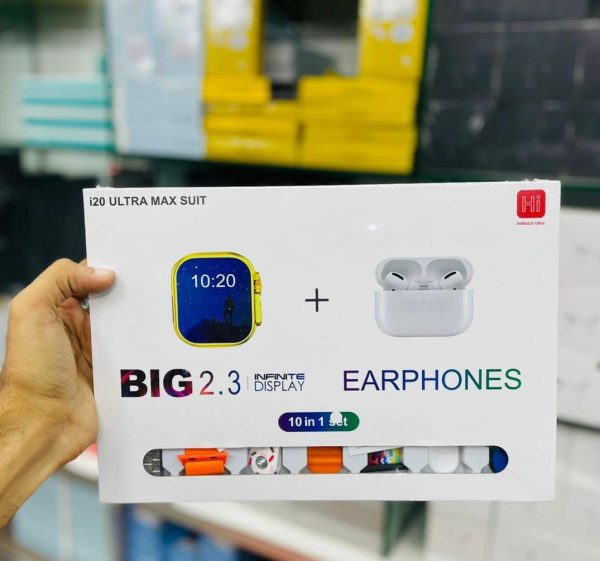⌚ I20 Ultra Max Suit 10-In-1 Smart Watch With AirPods 🎧